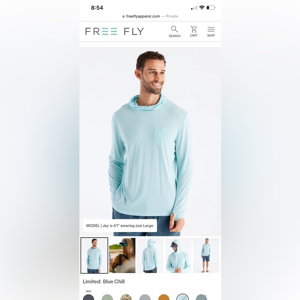 Mens Awesome Free Fly Bamboo Hoodie Large